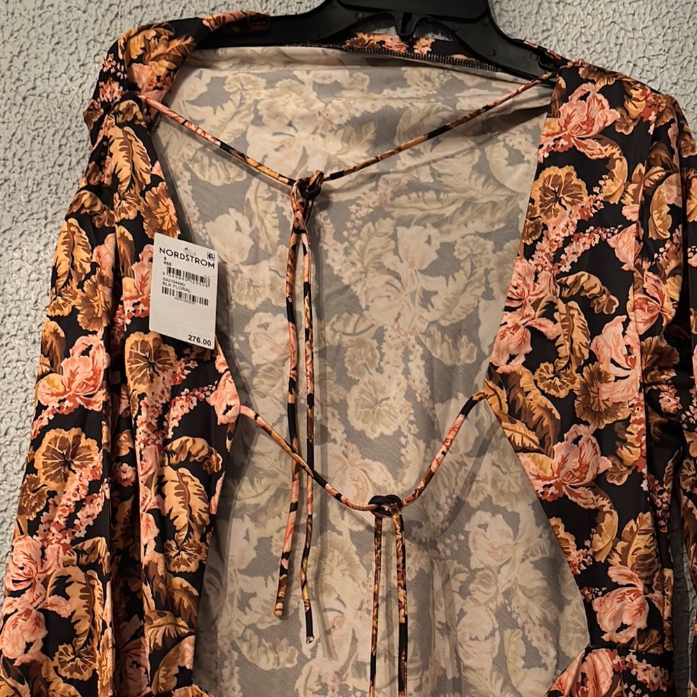 SIGNIFICANT OTHER AIIFOS Evie Pleated Cut-Out Midi Dress, Floral Long Sleeve - Picture 10 of 14